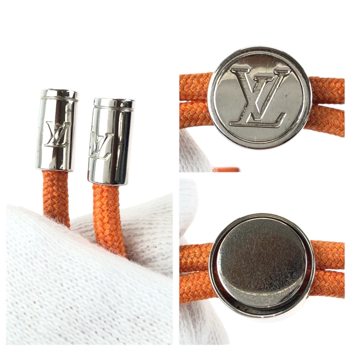 23554
LOUIS VUITTON ルイヴィトン ブラスレ LVスペース オレンジ シルバー金具 メタル M69310 ブレスレット バングル 男女兼用 レディース ABP14