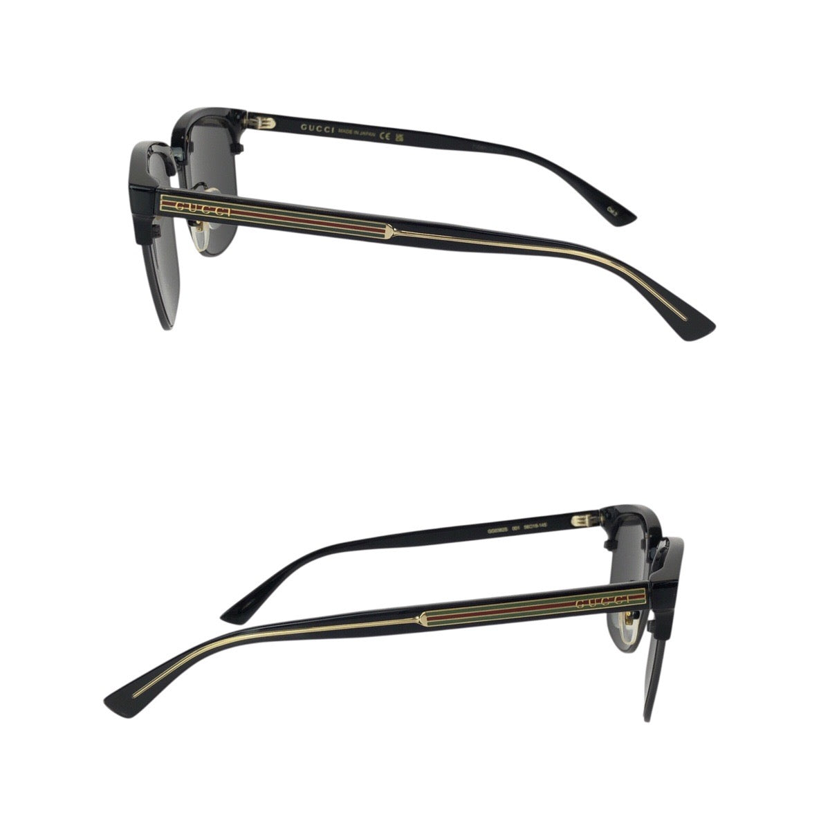 23555
GUCCI グッチ ブラック 黒 ゴールド金具 プラスチック / メタル GG0382S 001 56□18-145 サングラス メガネ 男女兼用 スクエア メンズ A21
