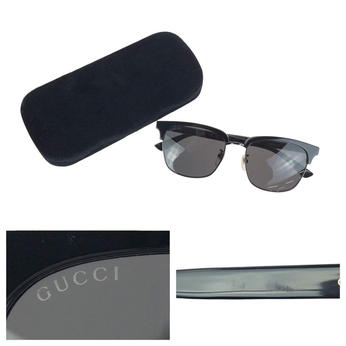 23555
GUCCI グッチ ブラック 黒 ゴールド金具 プラスチック / メタル GG0382S 001 56□18-145 サングラス メガネ 男女兼用 スクエア メンズ A21