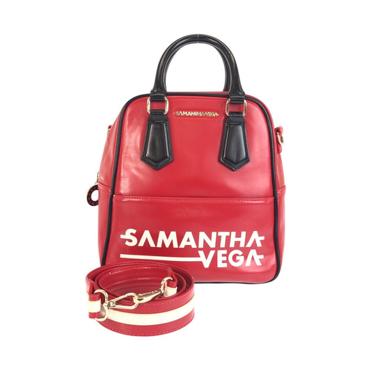 23556
Samantha Vega サマンサベガ レッド ブラック ゴールド金具 レザー ハンドバッグ ショルダーバッグ リュック 3WAY レディース ABP9