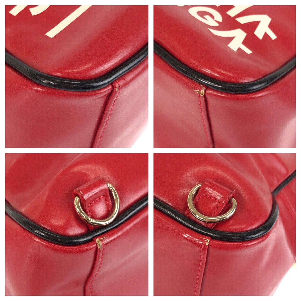 23556
Samantha Vega サマンサベガ レッド ブラック ゴールド金具 レザー ハンドバッグ ショルダーバッグ リュック 3WAY レディース ABP9