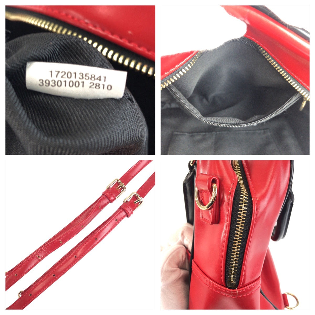 23556
Samantha Vega サマンサベガ レッド ブラック ゴールド金具 レザー ハンドバッグ ショルダーバッグ リュック 3WAY レディース ABP9
