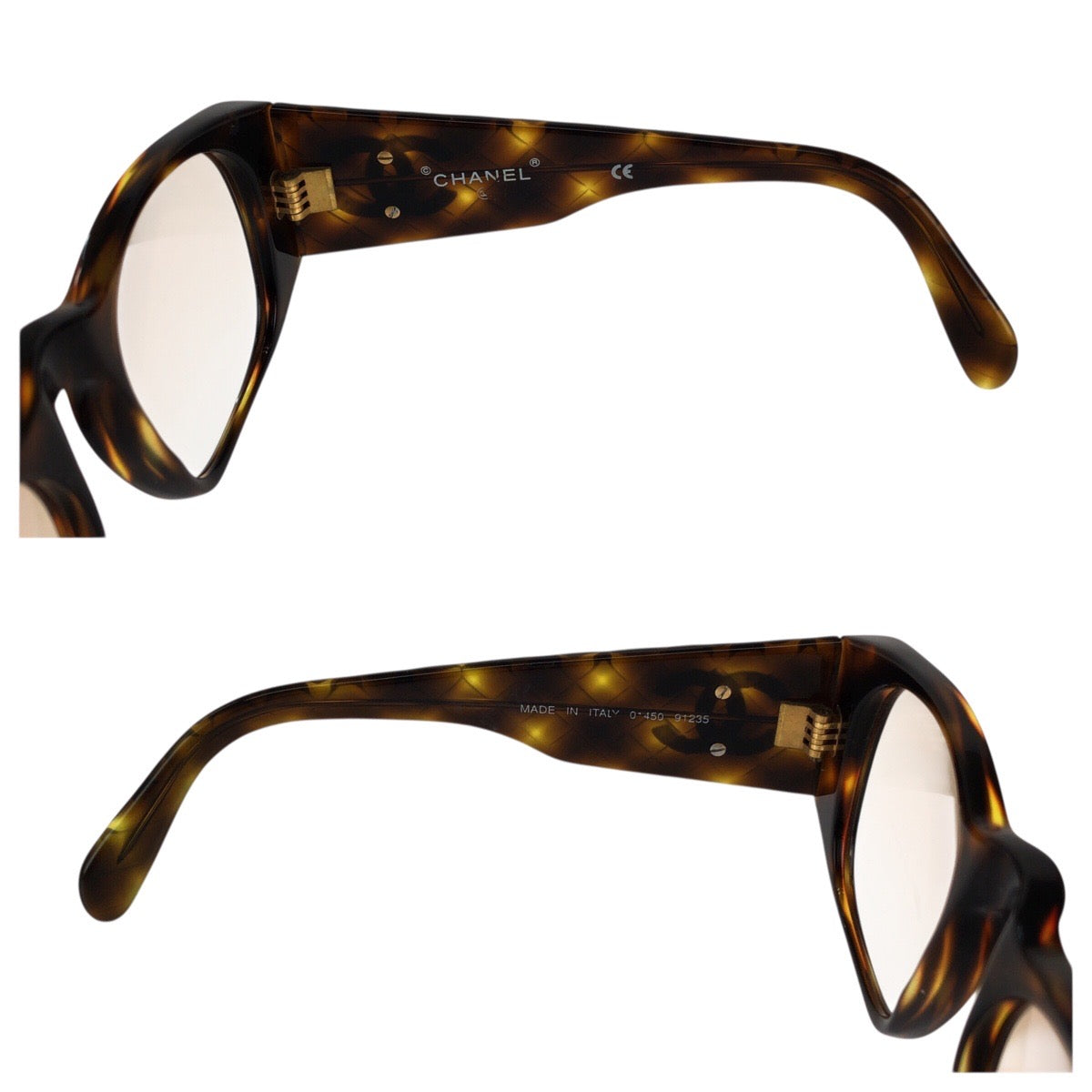 23557
CHANEL シャネル マトラッセ ココマーク ブラウン ゴールド金具 プラスチック 01450 91235 サングラス メガネ 男女兼用 オーバル レディース ABP21