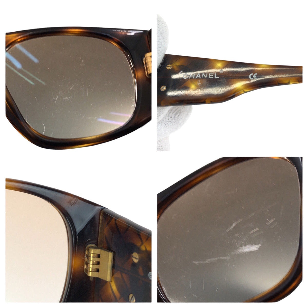23557
CHANEL シャネル マトラッセ ココマーク ブラウン ゴールド金具 プラスチック 01450 91235 サングラス メガネ 男女兼用 オーバル レディース ABP21