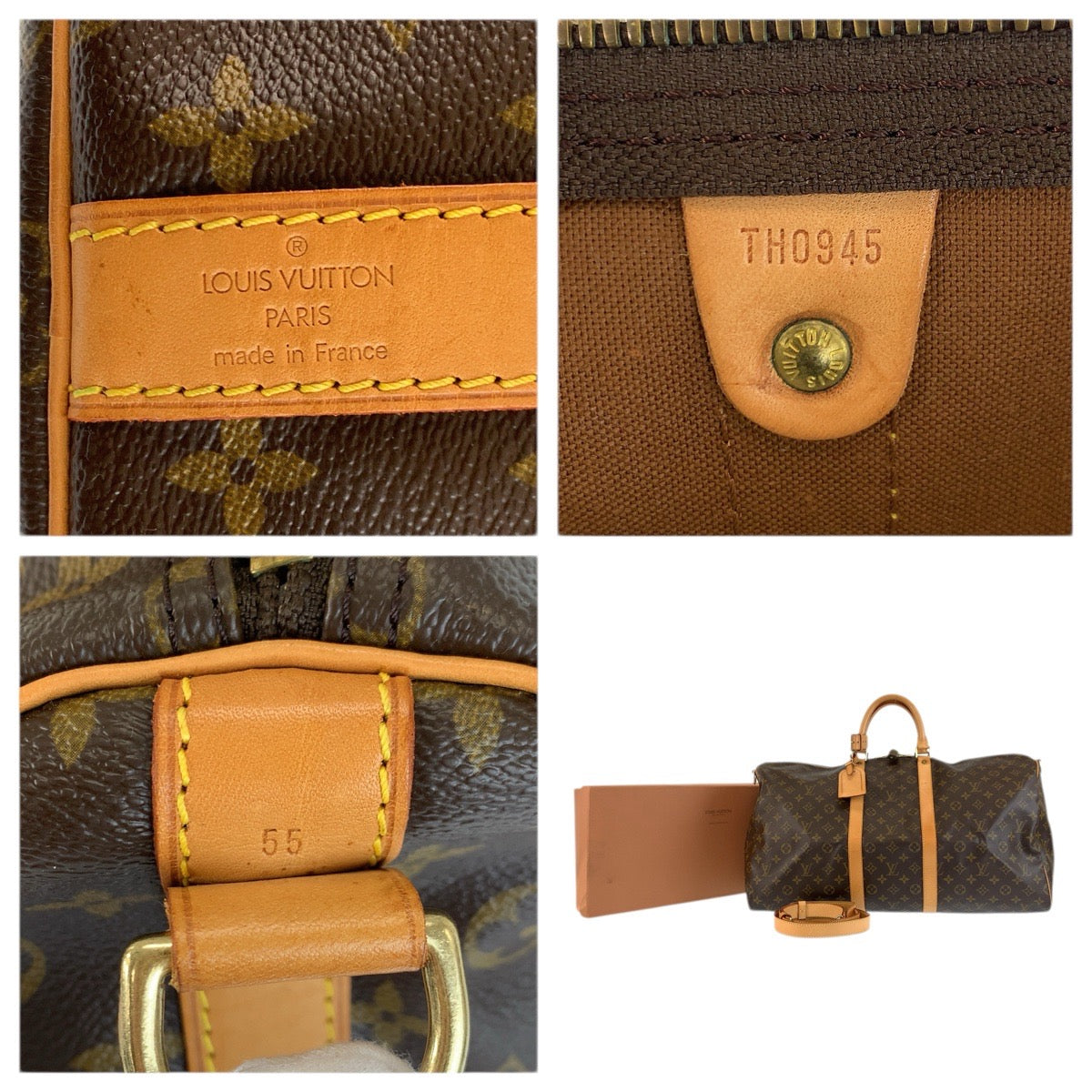 23567
LOUIS VUITTON ルイヴィトン モノグラム キーポルバンドリエール55 ブラウン ゴールド金具 PVC / レザー M41414 ボストンバッグ ショルダーバッグ レディース ABP120