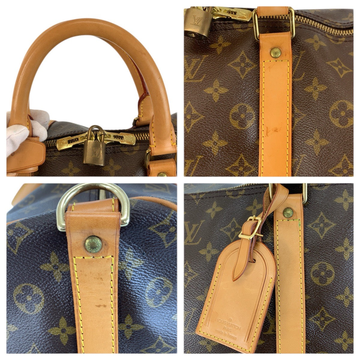 23567
LOUIS VUITTON ルイヴィトン モノグラム キーポルバンドリエール55 ブラウン ゴールド金具 PVC / レザー M41414 ボストンバッグ ショルダーバッグ レディース ABP120