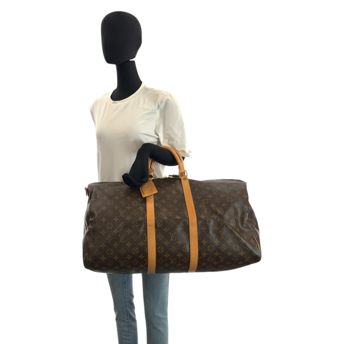23567
LOUIS VUITTON ルイヴィトン モノグラム キーポルバンドリエール55 ブラウン ゴールド金具 PVC / レザー M41414 ボストンバッグ ショルダーバッグ レディース ABP120