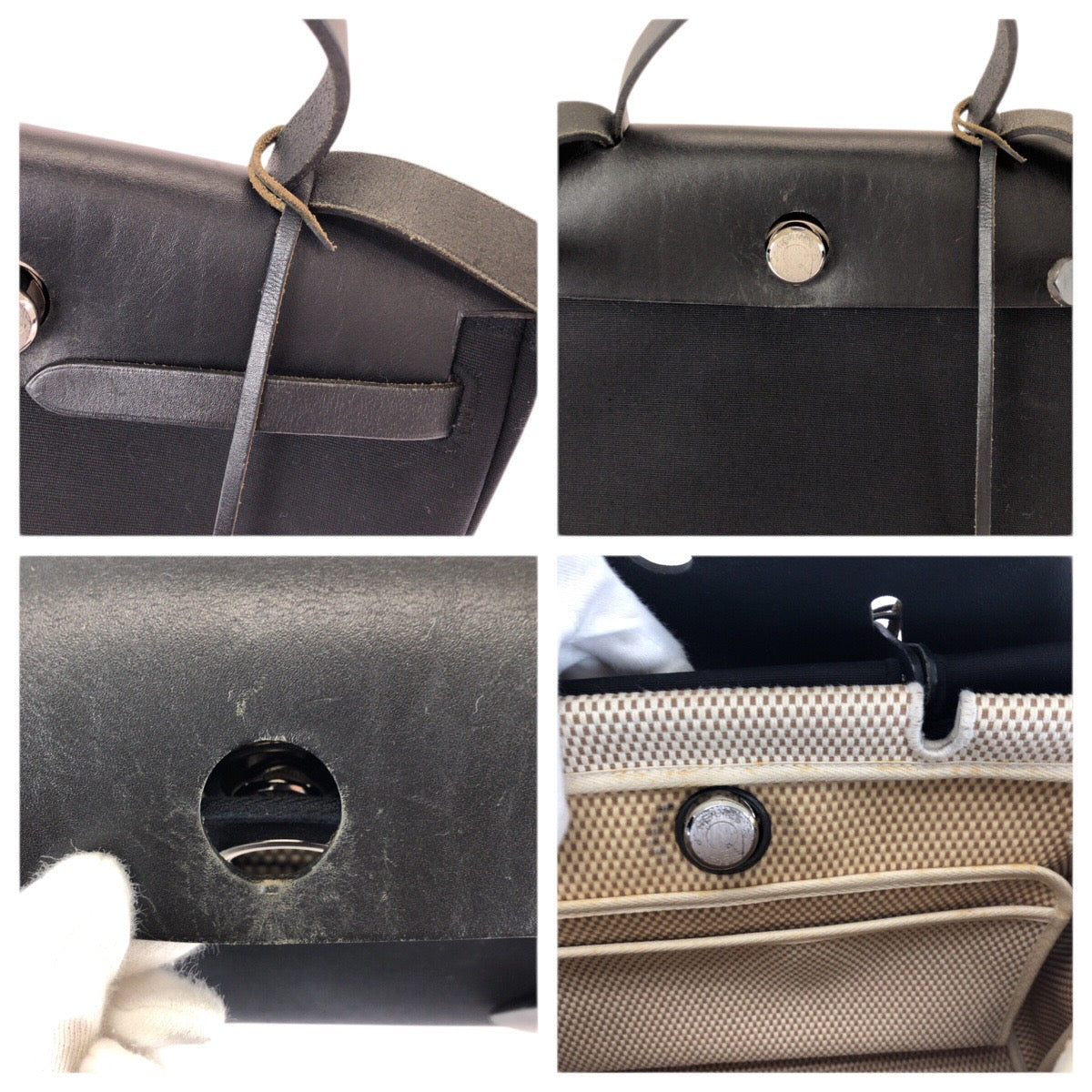 23570
HERMES エルメス エールバッグPM ２way ノワール ブラック シルバー金具 キャンバス / レザー ショルダーバッグ ハンドバッグ C刻印 レディース ABP130