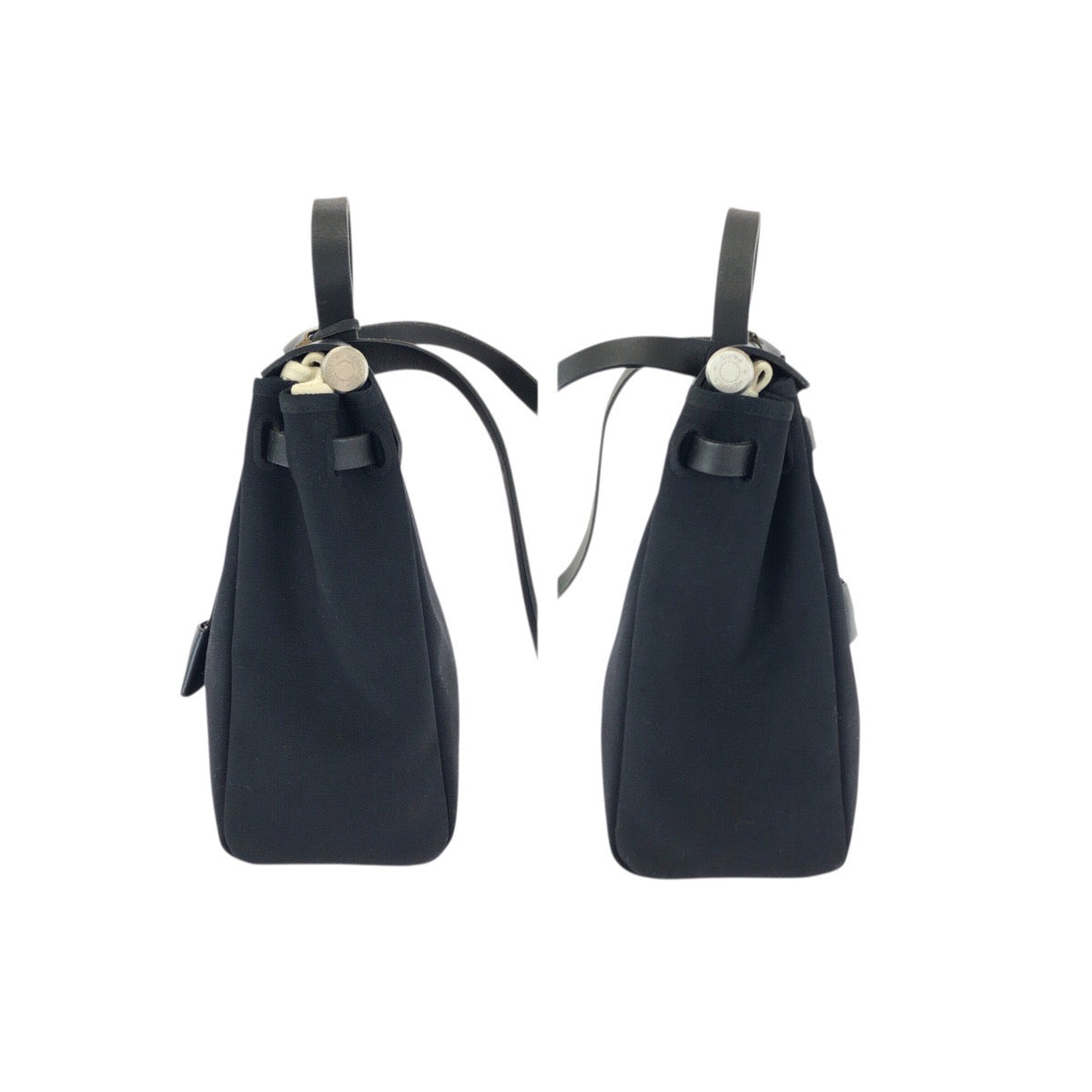 23570
HERMES エルメス エールバッグPM ２way ノワール ブラック シルバー金具 キャンバス / レザー ショルダーバッグ ハンドバッグ C刻印 レディース ABP130