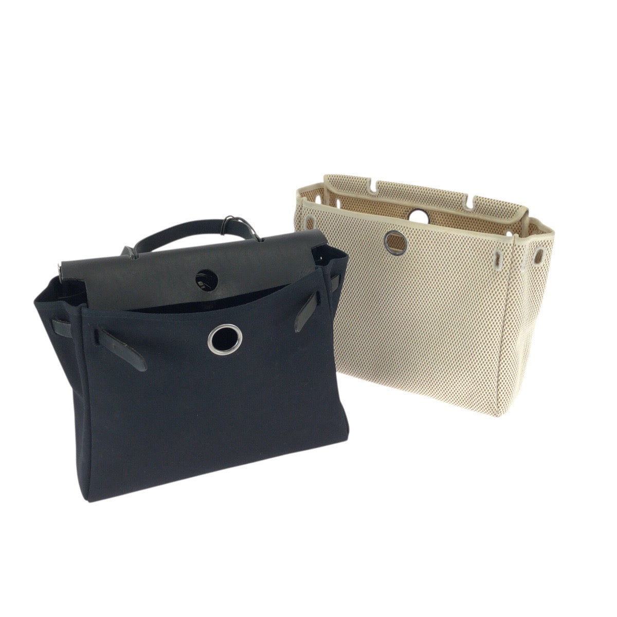 23570
HERMES エルメス エールバッグPM ２way ノワール ブラック シルバー金具 キャンバス / レザー ショルダーバッグ ハンドバッグ C刻印 レディース ABP130