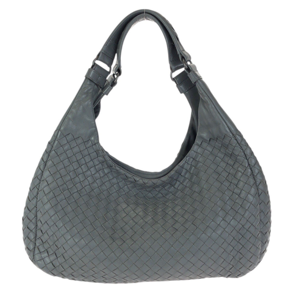 23571
BOTTEGAVENETA ボッテガヴェネタ イントレチャート カンパーナ グレー ガンメタ金具 レザー ホーボー ショルダーバッグ トートバッグ レディース ABP98