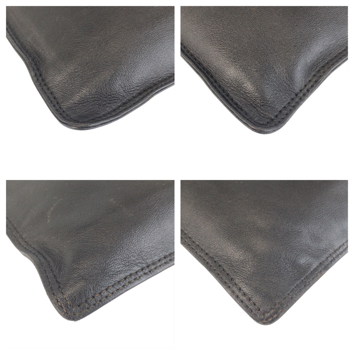 23573
CHANEL シャネル ヴィンテージ ブラック 黒 ゴールド金具 レザー ショルダーバッグ ポシェット レディース ABP70