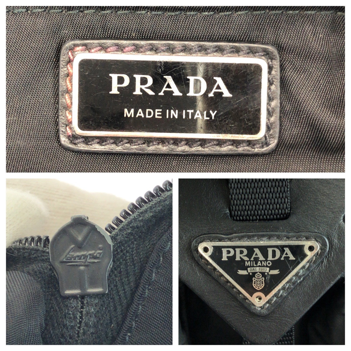 23575
PRADA プラダ テスート 三角ロゴプレート ブラック 黒 シルバー金具 ナイロン / レザー ショルダーバッグ メッセンジャーバッグ レディース ABP80