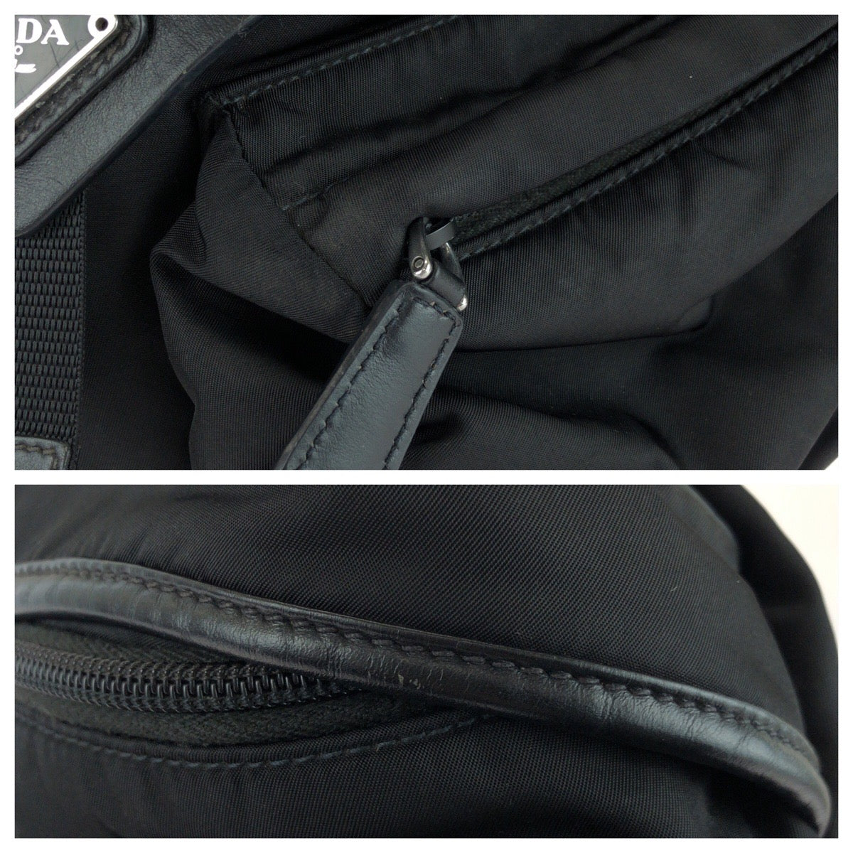 23575
PRADA プラダ テスート 三角ロゴプレート ブラック 黒 シルバー金具 ナイロン / レザー ショルダーバッグ メッセンジャーバッグ レディース ABP80