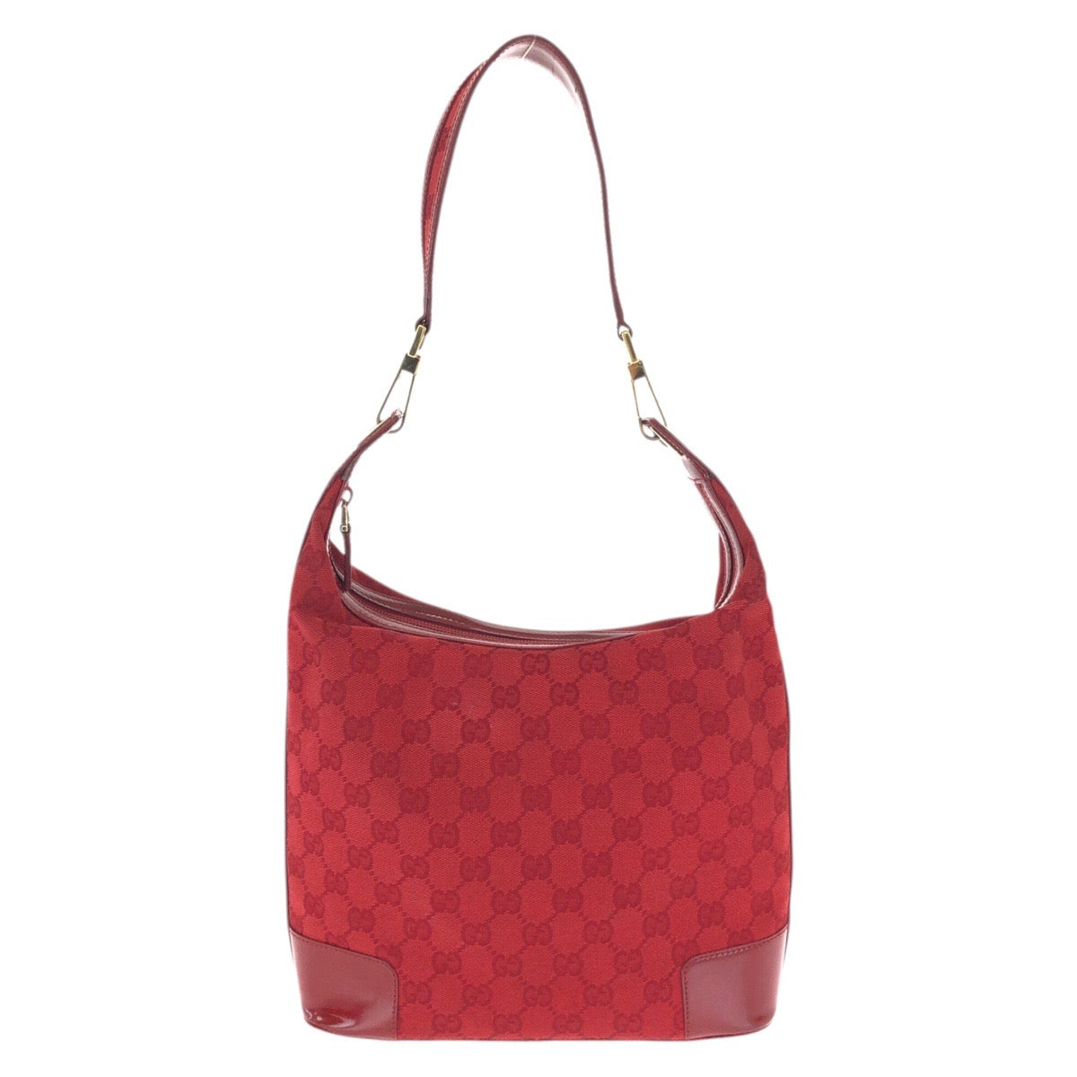 23576
GUCCI グッチ レッド ゴールド金具 GGキャンバス / エナメル 001 4204 ホーボー ショルダーバッグ レディース ABP42