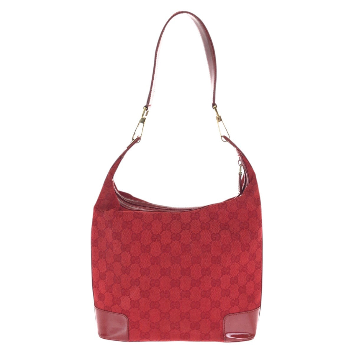 23576
GUCCI グッチ レッド ゴールド金具 GGキャンバス / エナメル 001 4204 ホーボー ショルダーバッグ レディース ABP42