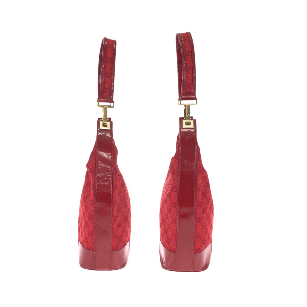 23576
GUCCI グッチ レッド ゴールド金具 GGキャンバス / エナメル 001 4204 ホーボー ショルダーバッグ レディース ABP42