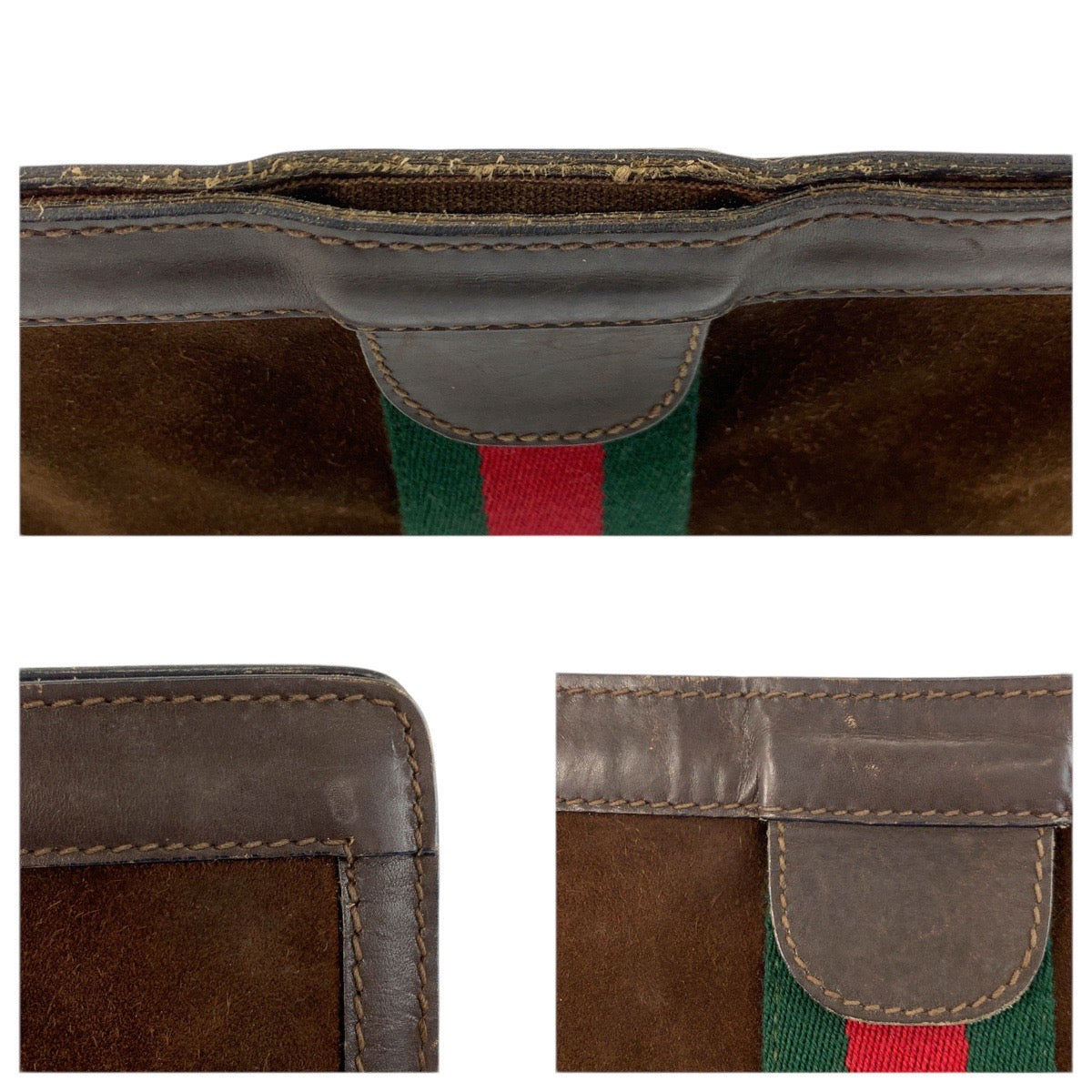 23577
GUCCI グッチ ヴィンテージ シェリーライン ブラウン スウェード クラッチバッグ セカンドバッグ メンズ AB21