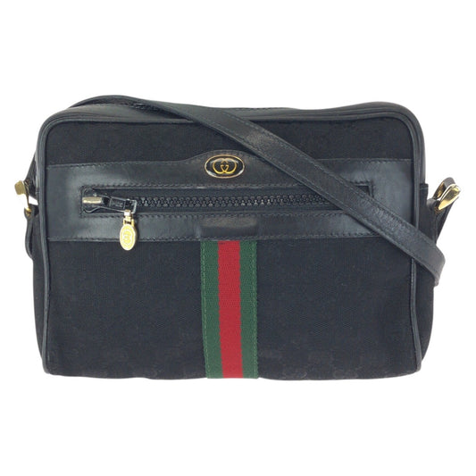 23579
GUCCI グッチ オールドグッチ シェリーライン ブラック マルチカラー ゴールド金具 GGキャンバス / レザー 42 01 3654 ショルダーバッグ ポシェット レディース AB42
