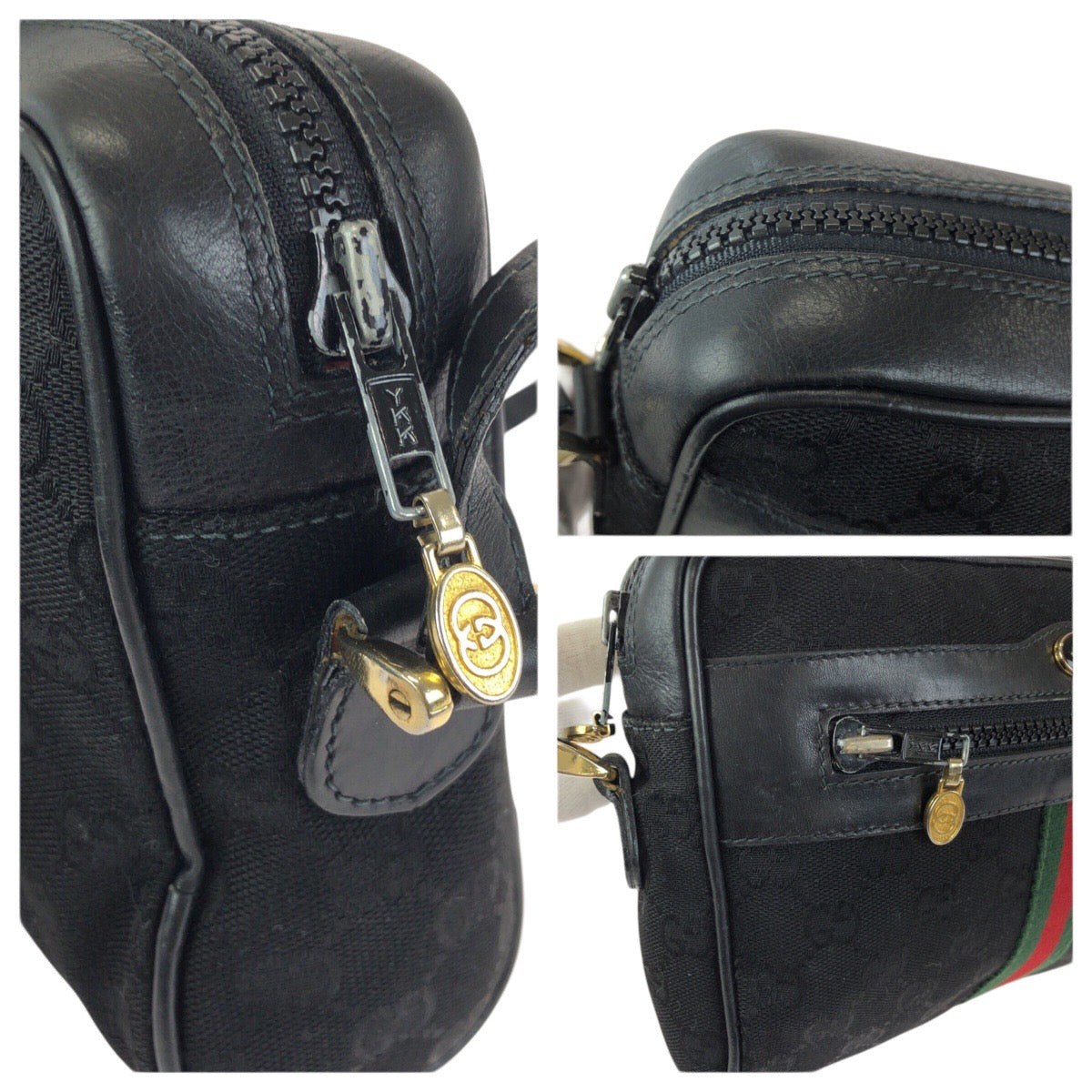 23579
GUCCI グッチ オールドグッチ シェリーライン ブラック マルチカラー ゴールド金具 GGキャンバス / レザー 42 01 3654 ショルダーバッグ ポシェット レディース AB42