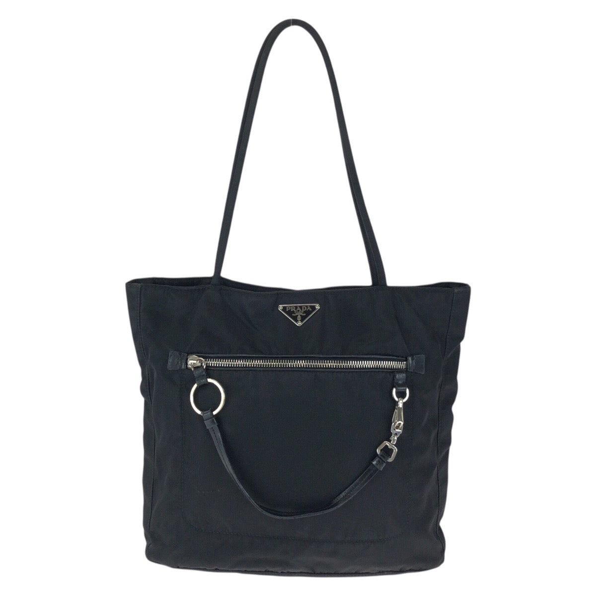 23580
PRADA プラダ テスート 三角ロゴプレート ブラック 黒 シルバー金具 ナイロン ショルダーバッグ トートバッグ レディース ABP42