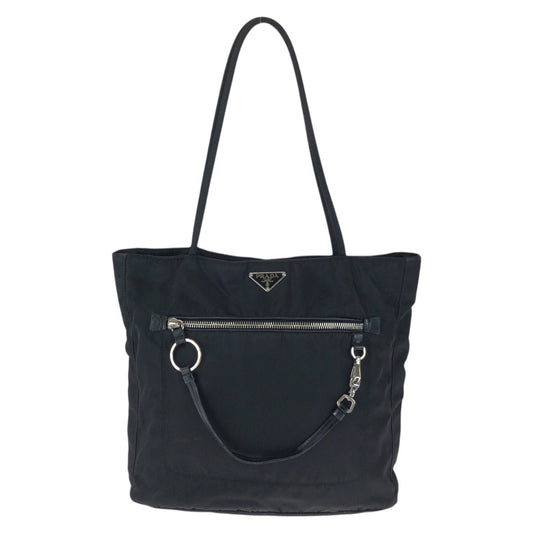 23580
PRADA プラダ テスート 三角ロゴプレート ブラック 黒 シルバー金具 ナイロン ショルダーバッグ トートバッグ レディース ABP42
