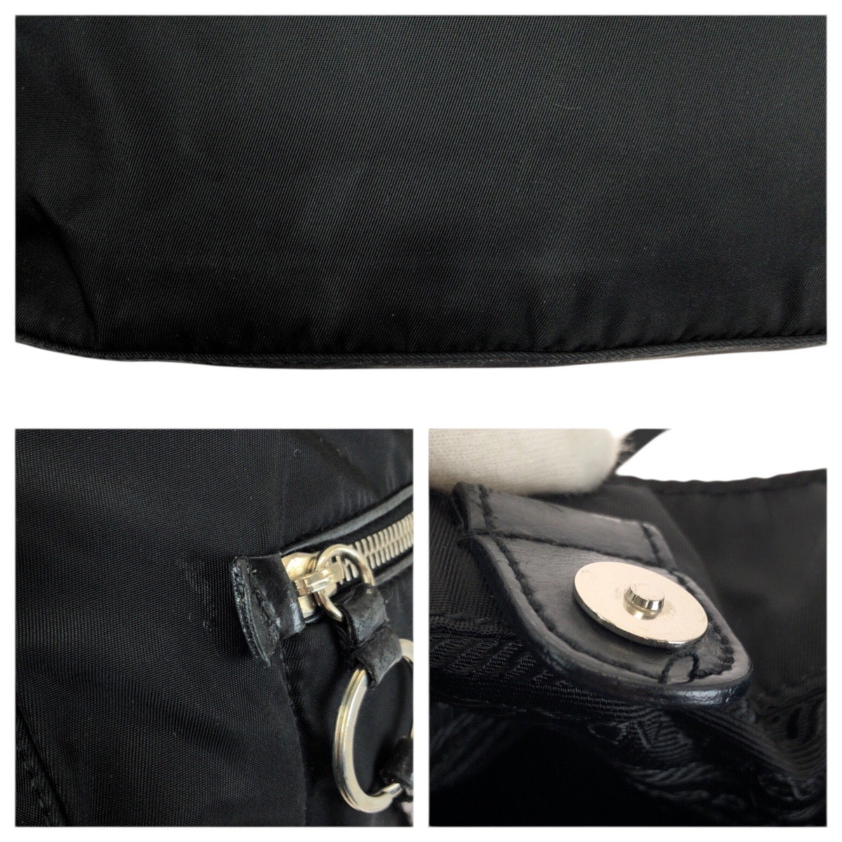 23580
PRADA プラダ テスート 三角ロゴプレート ブラック 黒 シルバー金具 ナイロン ショルダーバッグ トートバッグ レディース ABP42