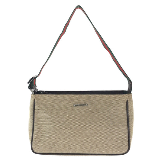 23582
GUCCI グッチ シェリーライン ベージュ シルバー金具 キャンバス / レザー 106644 ハンドバッグ アクセサリーポーチ レディース A35