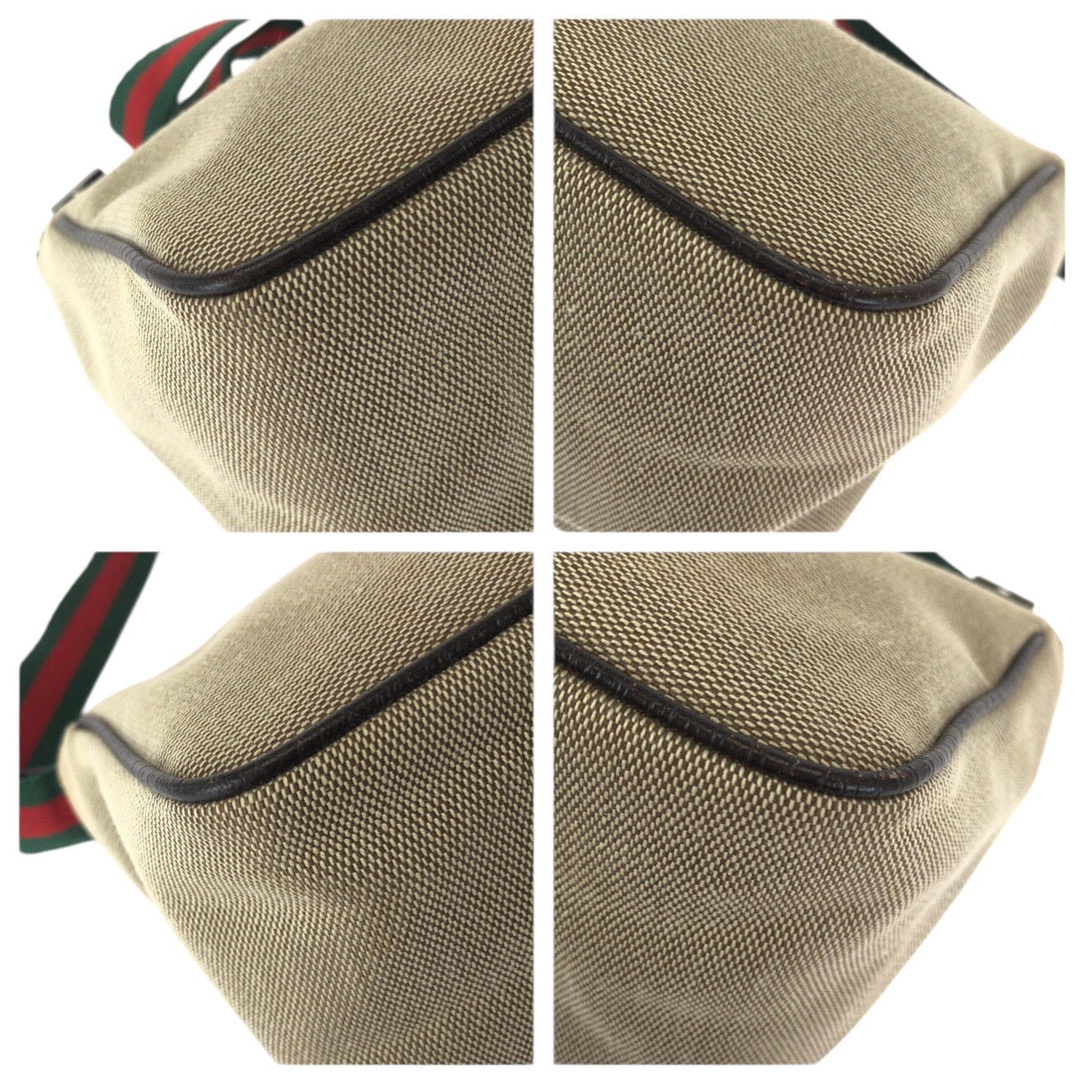 23582
GUCCI グッチ シェリーライン ベージュ シルバー金具 キャンバス / レザー 106644 ハンドバッグ アクセサリーポーチ レディース A35