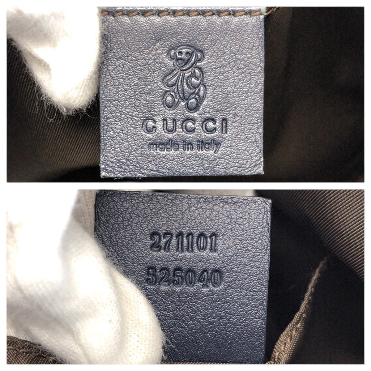 23583
GUCCI グッチ チルドレンズ ZOO オウム ベージュ ネイビー シルバー金具 GGキャンバス / レザー 271101 トートバッグ ハンドバッグ レディース AB21