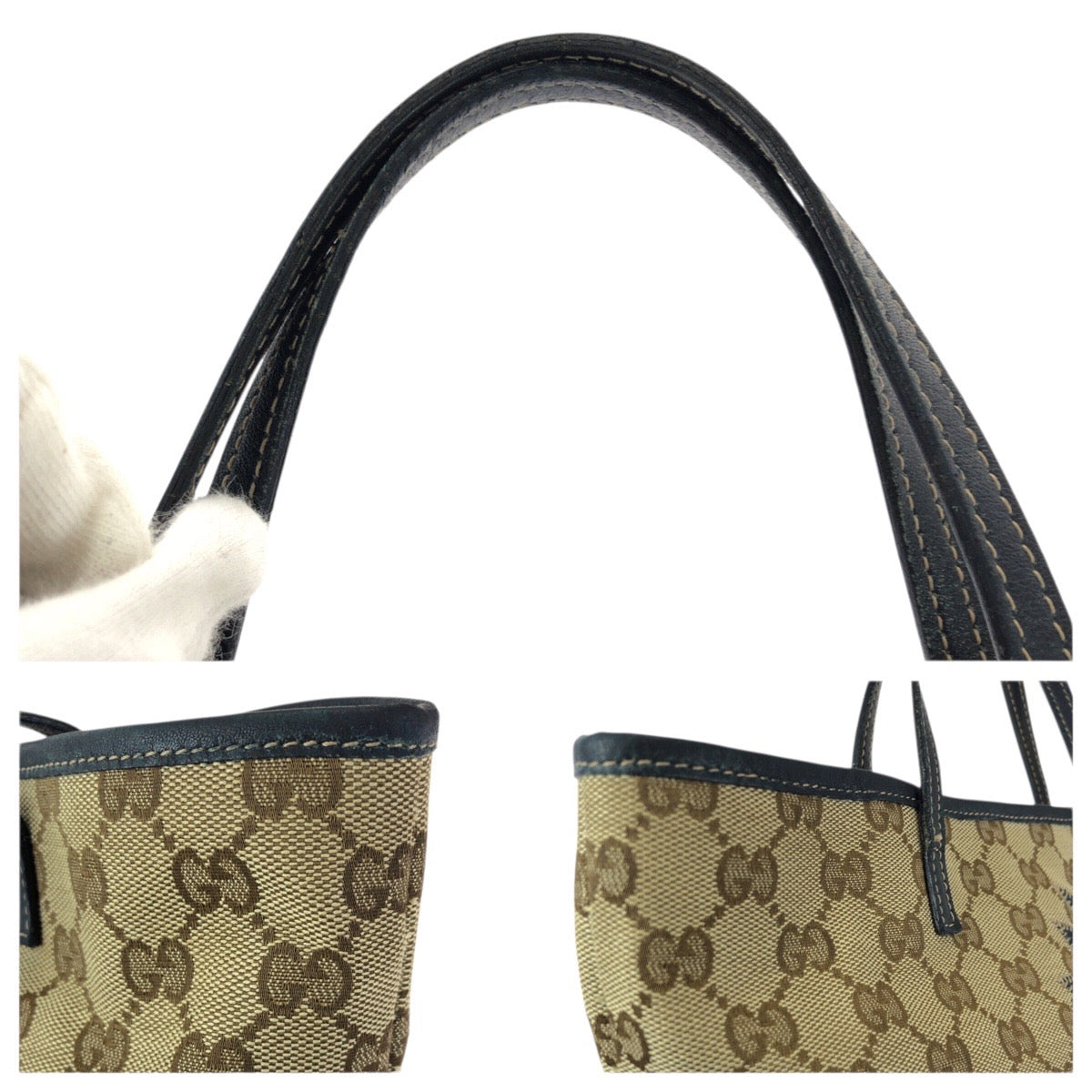 23583
GUCCI グッチ チルドレンズ ZOO オウム ベージュ ネイビー シルバー金具 GGキャンバス / レザー 271101 トートバッグ ハンドバッグ レディース AB21