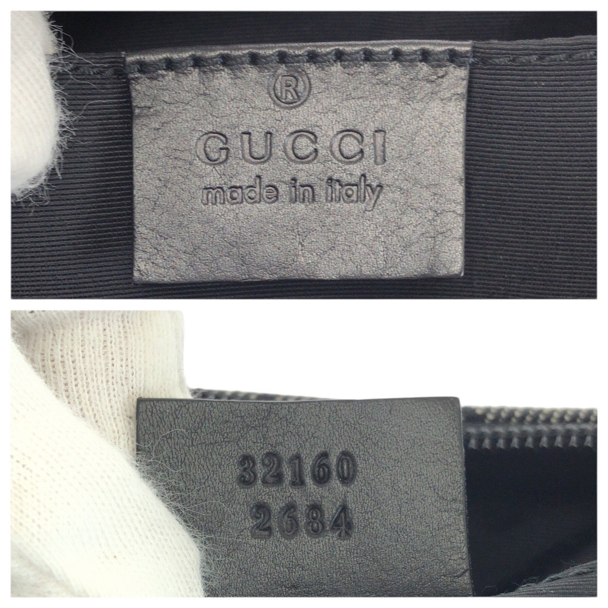 23585
GUCCI グッチ ブラック 黒 ゴールド金具 GGキャンバス / レザー 32160 ハンドバッグ アクセサリーポーチ レディース A45