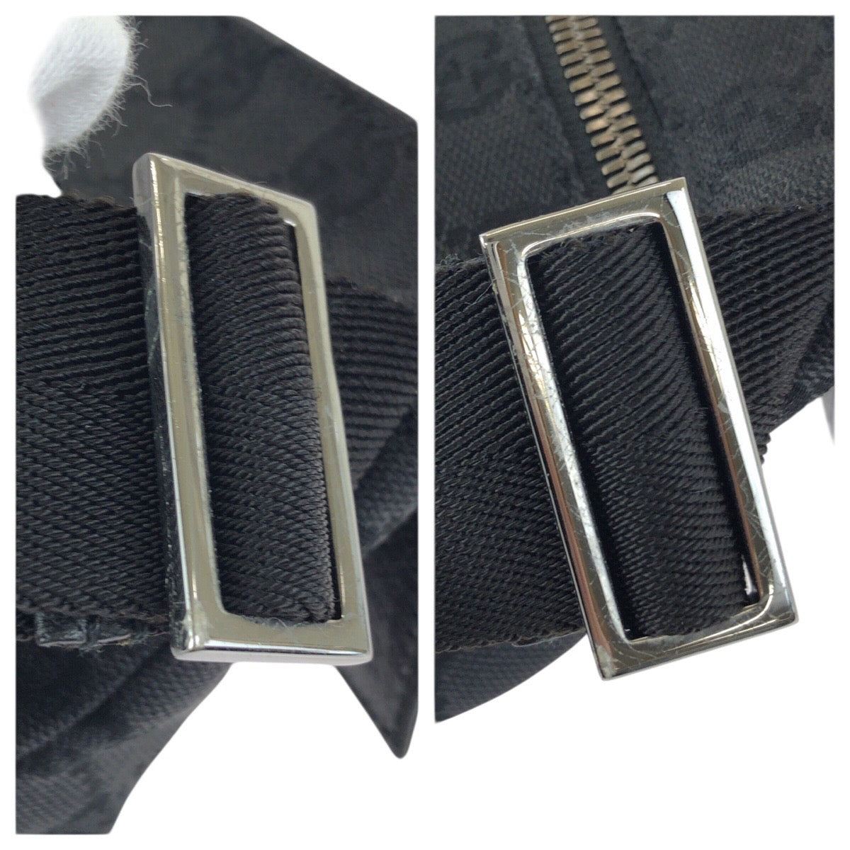 23586
GUCCI グッチ ブラック 黒 シルバー金具 GGキャンバス / レザー 28566 ボディバッグ バムバッグ ショルダーバッグ 男女兼用 レディース ABP42