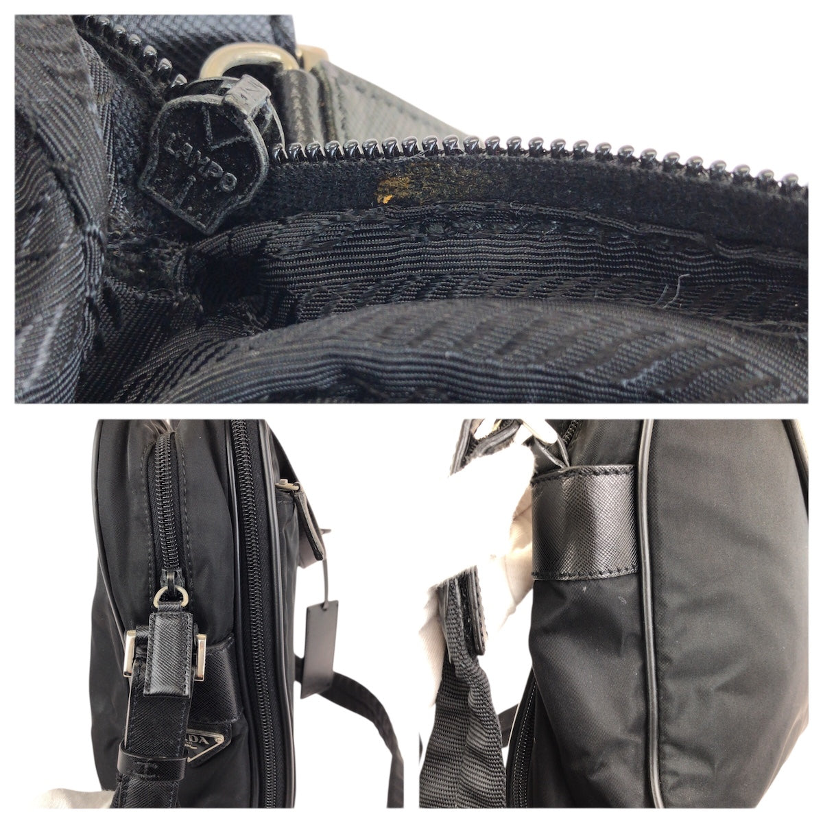 23587
PRADA プラダ テスート サフィアーノ 三角ロゴプレート 2way ブラック 黒 シルバー金具 ナイロン / レザー ビジネスバッグ ブリーフケース ショルダーバッグ メンズ ABP49
