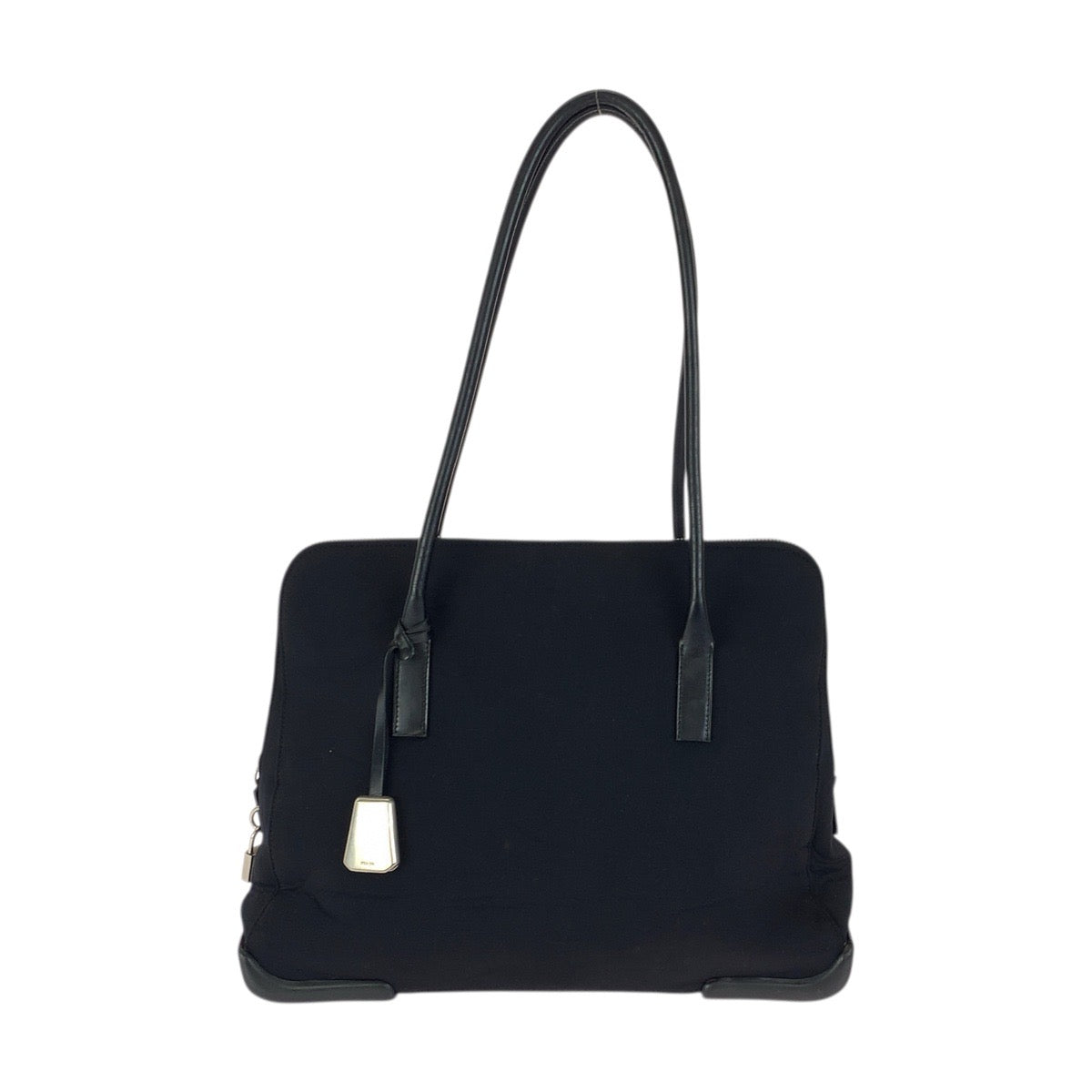 23588
PRADA プラダ ブラック 黒 シルバー金具 ウレタン / レザー トートバッグ ショルダーバッグ レディース AB28