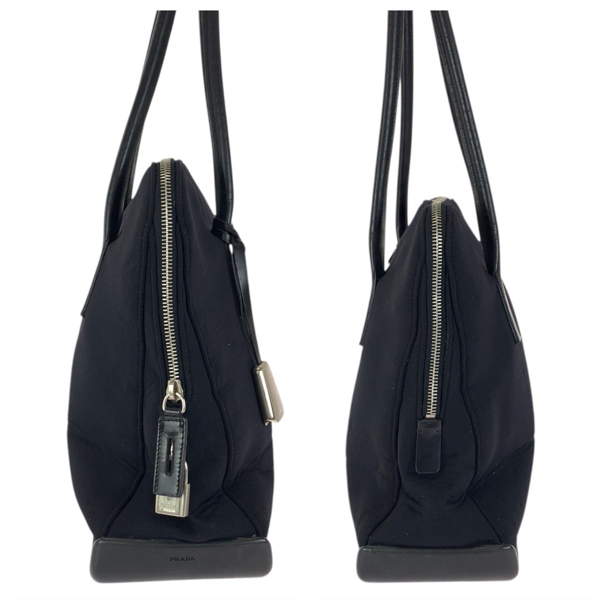 23588
PRADA プラダ ブラック 黒 シルバー金具 ウレタン / レザー トートバッグ ショルダーバッグ レディース AB28