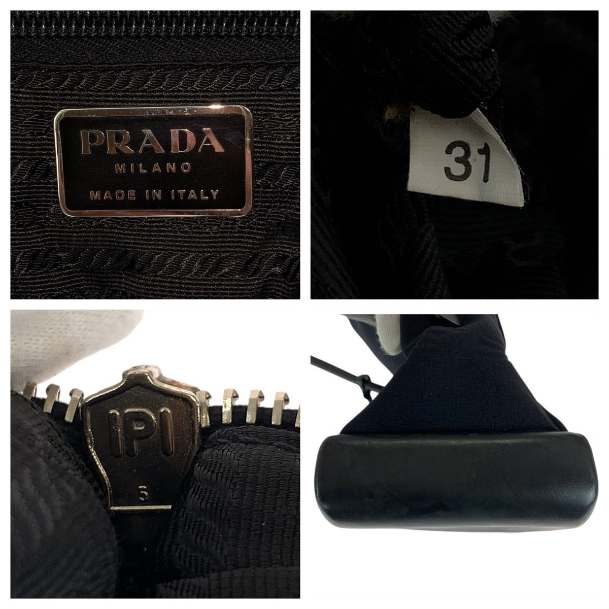 23588
PRADA プラダ ブラック 黒 シルバー金具 ウレタン / レザー トートバッグ ショルダーバッグ レディース AB28