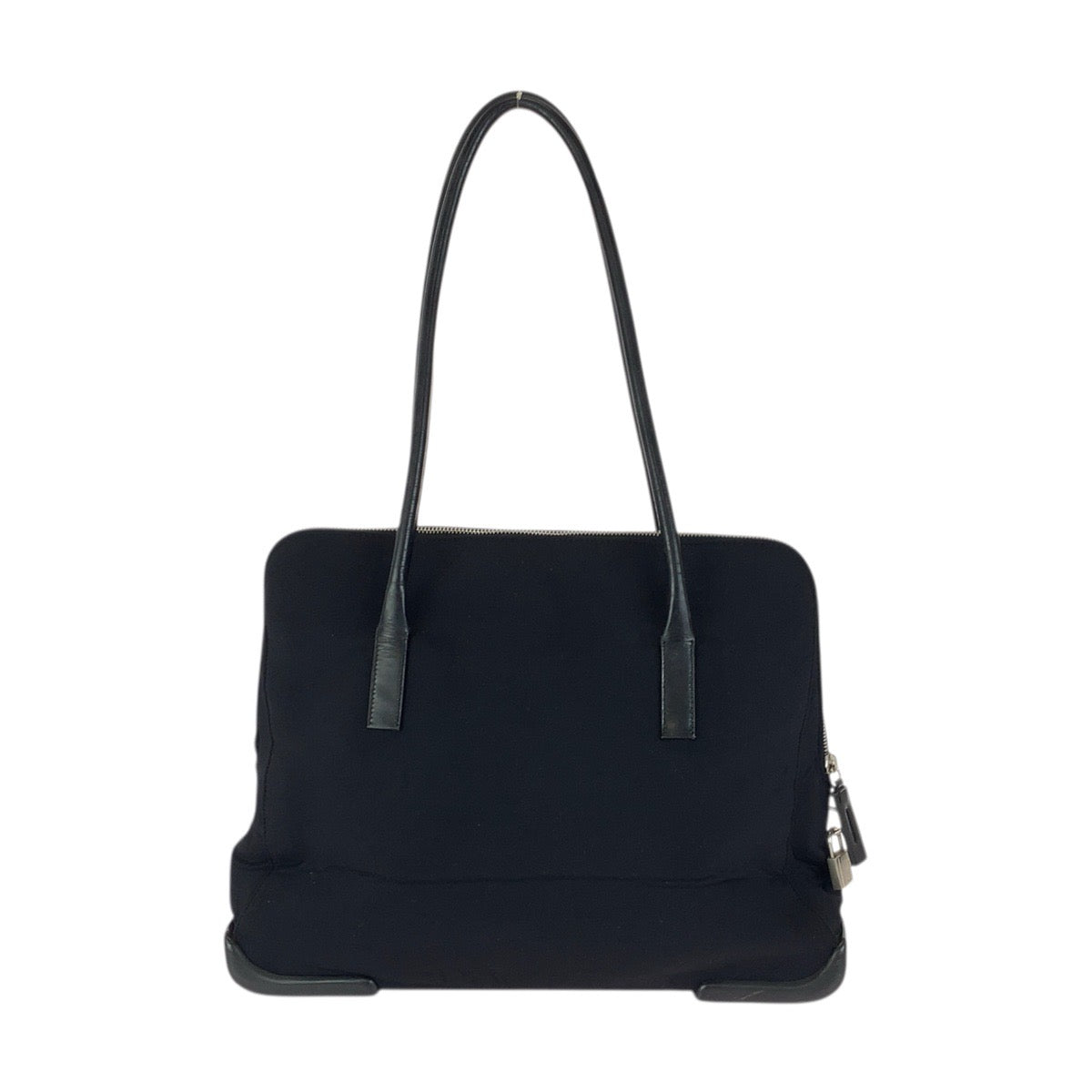 23588
PRADA プラダ ブラック 黒 シルバー金具 ウレタン / レザー トートバッグ ショルダーバッグ レディース AB28