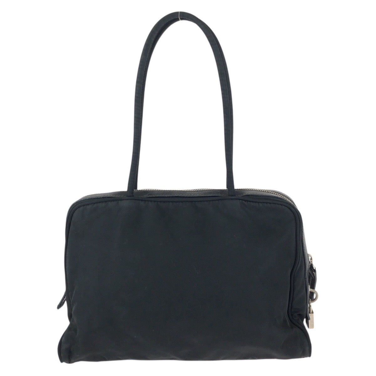 23589
PRADA プラダ テスート 三角ロゴプレート ブラック 黒 シルバー金具 ナイロン / レザー ショルダーバッグ トートバッグ レディース ABP35
