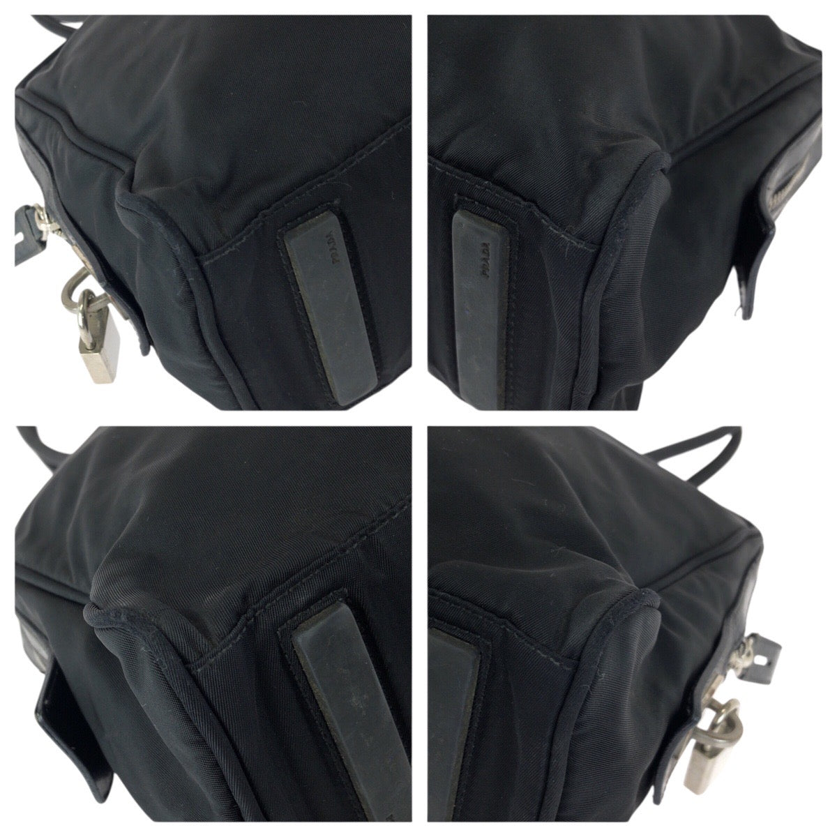 23589
PRADA プラダ テスート 三角ロゴプレート ブラック 黒 シルバー金具 ナイロン / レザー ショルダーバッグ トートバッグ レディース ABP35