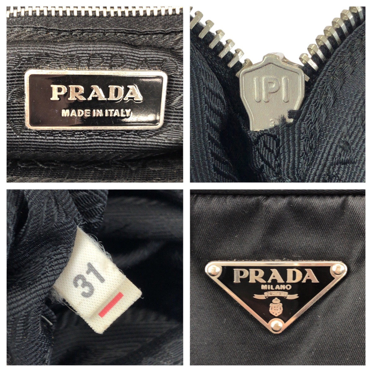 23589
PRADA プラダ テスート 三角ロゴプレート ブラック 黒 シルバー金具 ナイロン / レザー ショルダーバッグ トートバッグ レディース ABP35