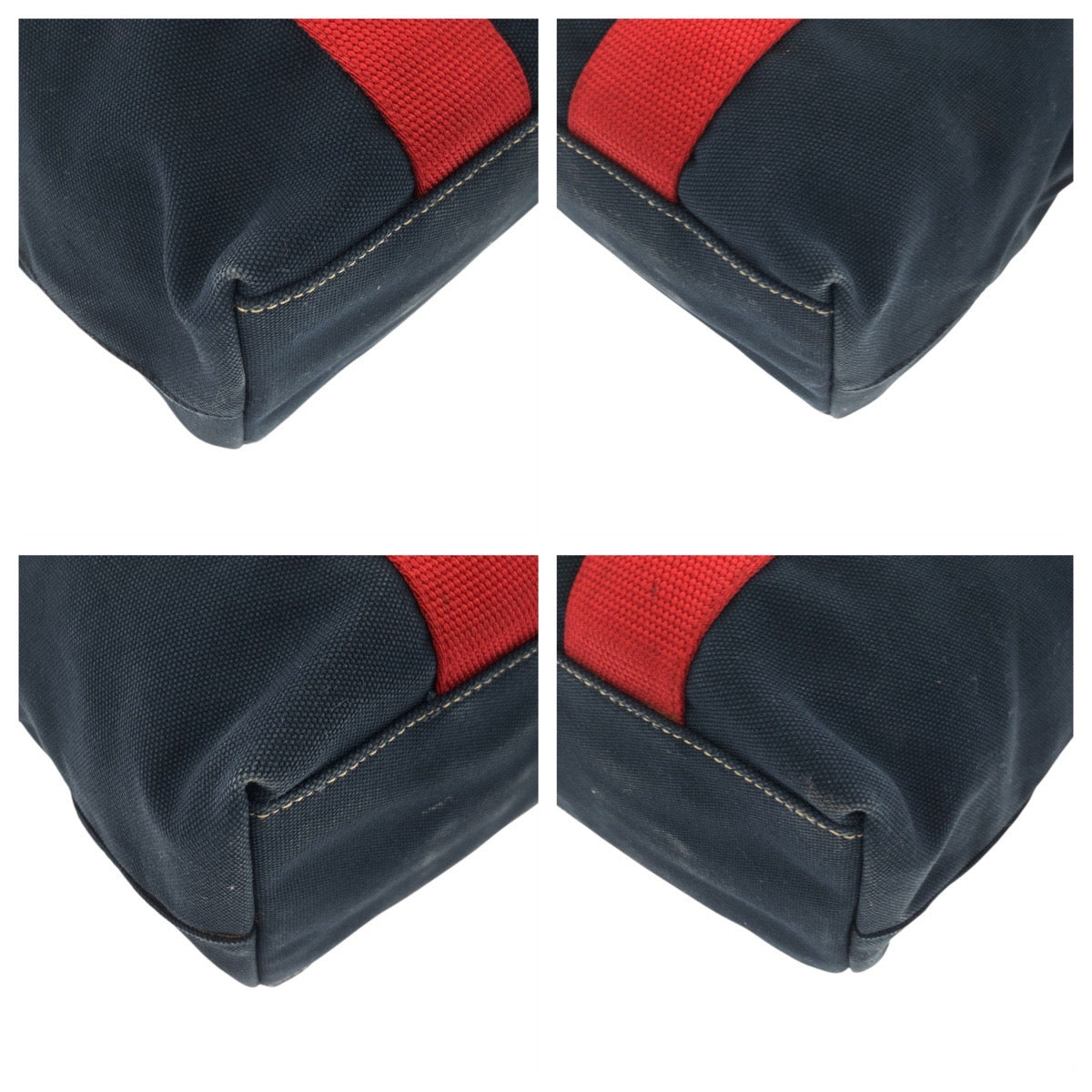 23590
PRADA SPORTS プラダスポーツ カナパ ネイビー レッド キャンバス 4VA134 トートバッグ ハンドバッグ レディース ABP42