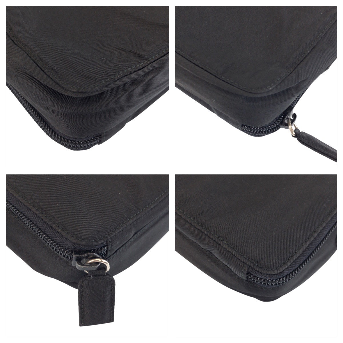 23592
PRADA プラダ テスート 三角ロゴプレート ブラック 黒 シルバー金具 ナイロン ショルダーバッグ ポシェット レディース ABP35