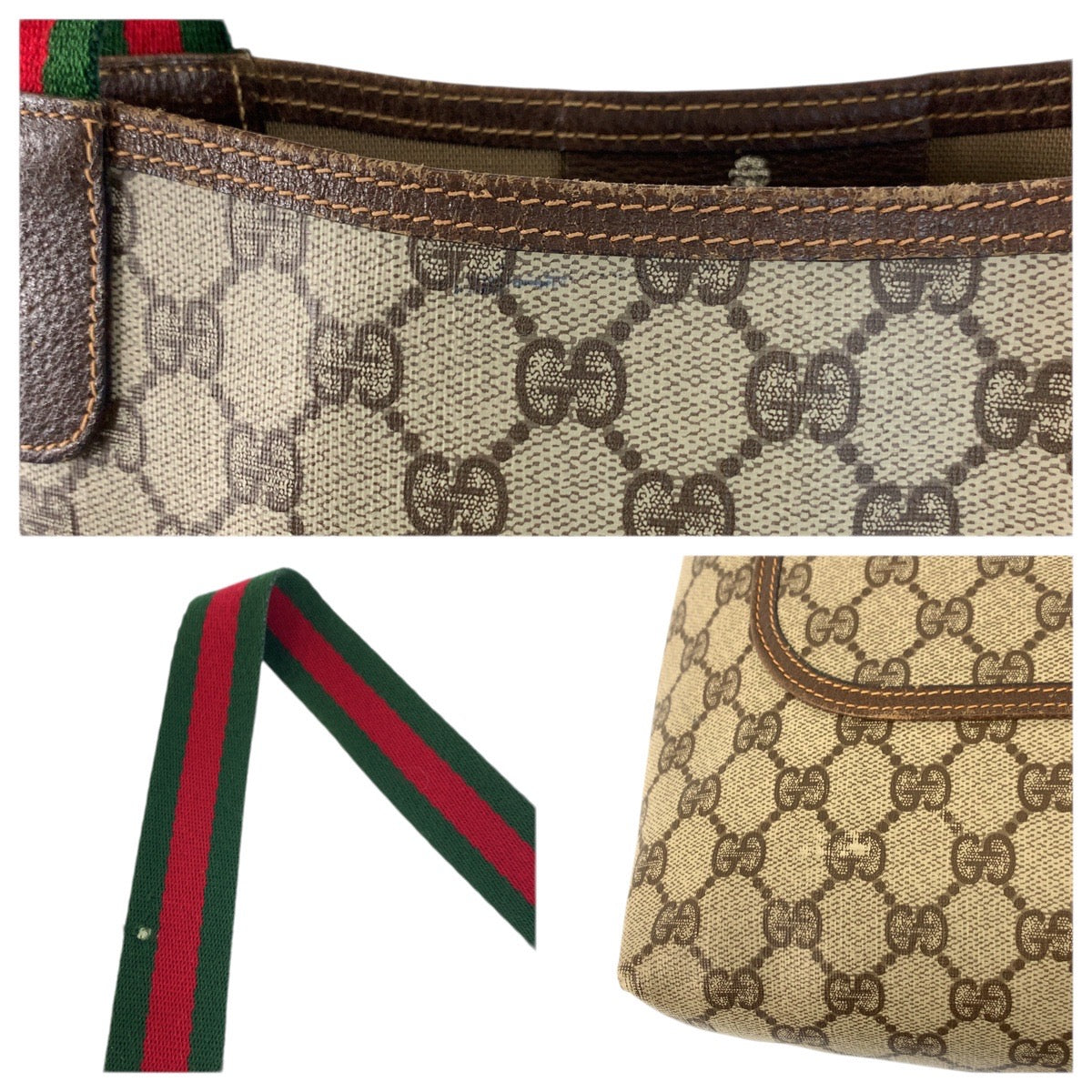23593
GUCCI グッチ ヴィンテージ シェリーライン ベージュ ブラウン GGスプリームキャンバス 40 02 003 トートバッグ ショルダーバッグ レディース ABP28