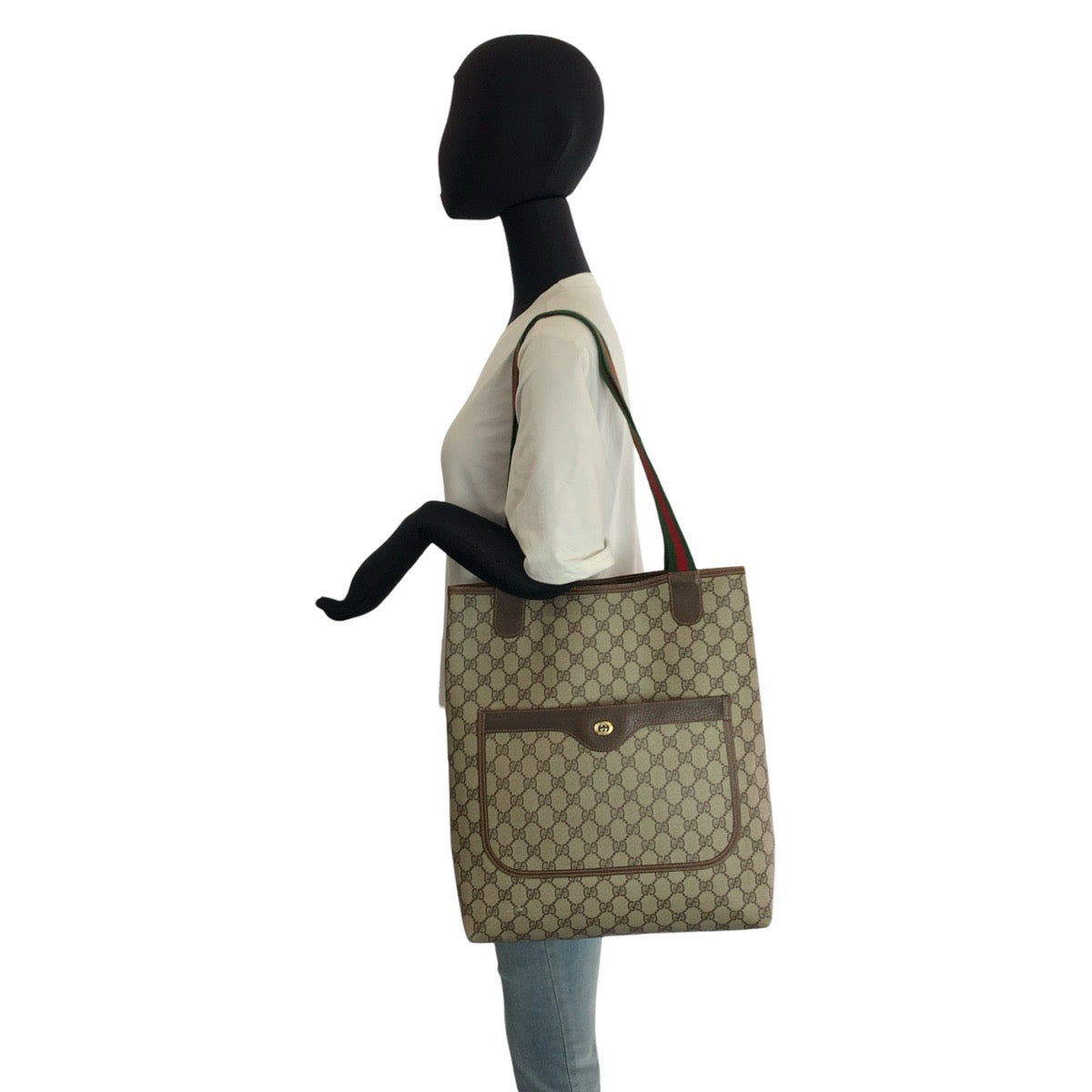 23593
GUCCI グッチ ヴィンテージ シェリーライン ベージュ ブラウン GGスプリームキャンバス 40 02 003 トートバッグ ショルダーバッグ レディース ABP28
