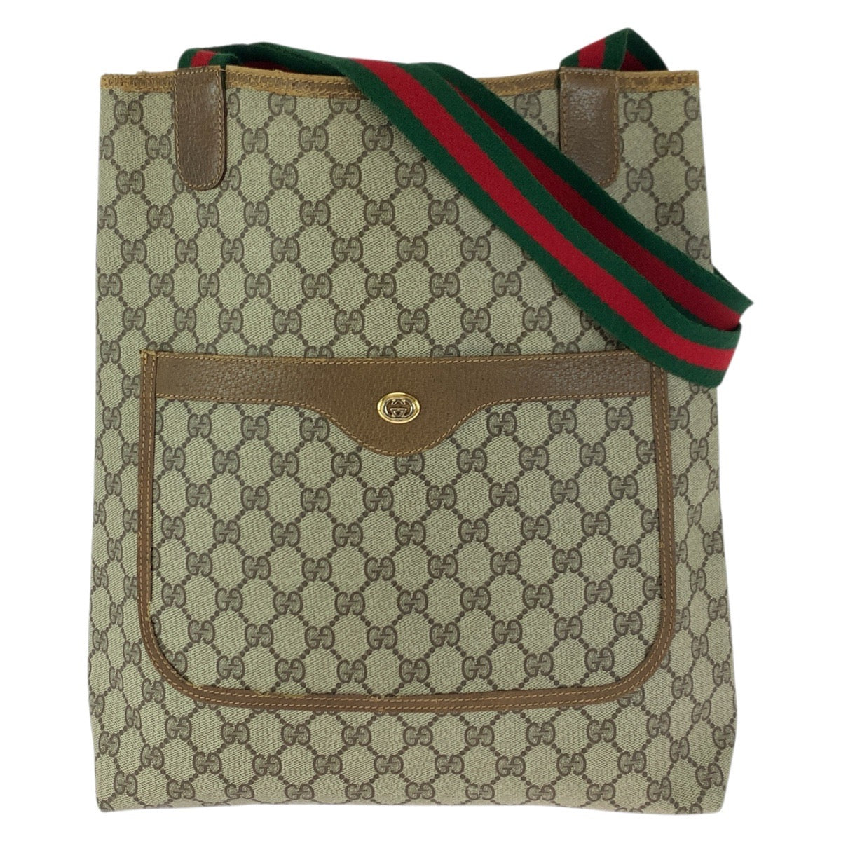 23594
GUCCI グッチ ヴィンテージ シェリーライン オールドグッチ ベージュ ブラウン GGスプリームキャンバス / レザー 40 02 003 トートバッグ ショルダーバッグ レディース AB21