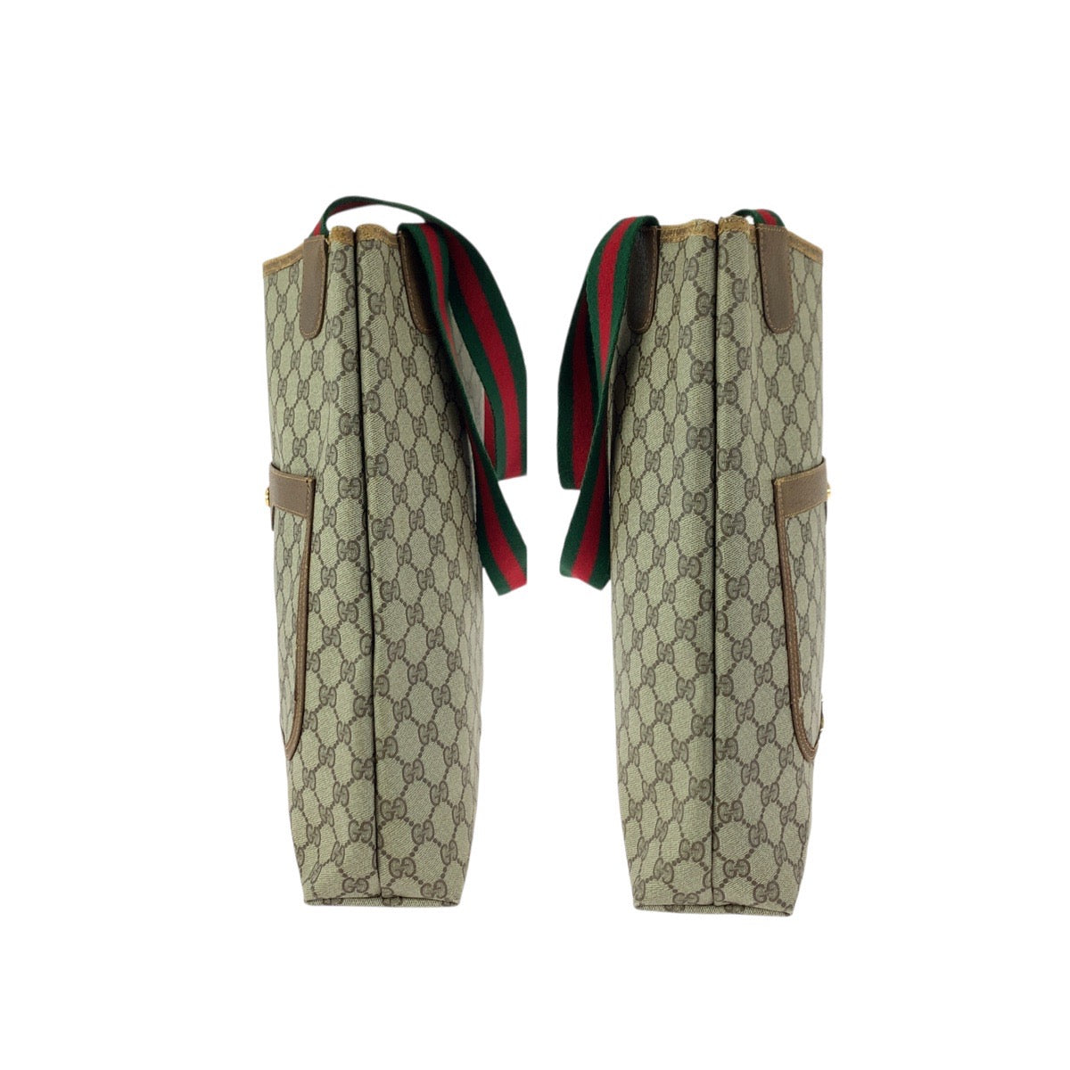 23594
GUCCI グッチ ヴィンテージ シェリーライン オールドグッチ ベージュ ブラウン GGスプリームキャンバス / レザー 40 02 003 トートバッグ ショルダーバッグ レディース AB21