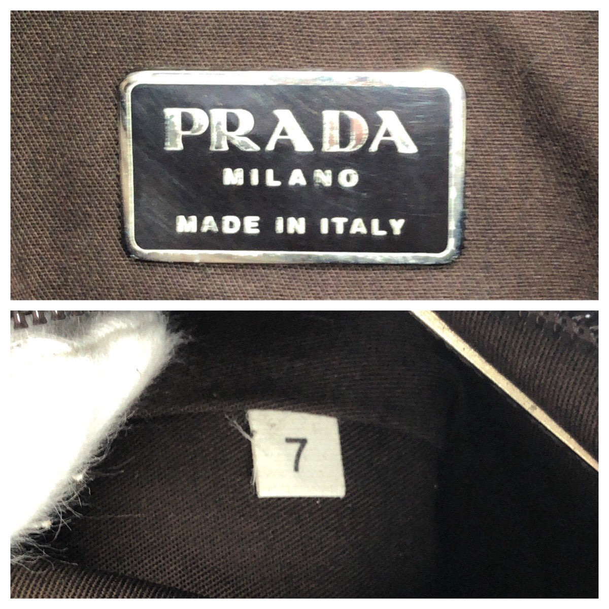 23595
PRADA プラダ ロゴ型抜き カーキ レザー トートバッグ ハンドバッグ レディース ABP28