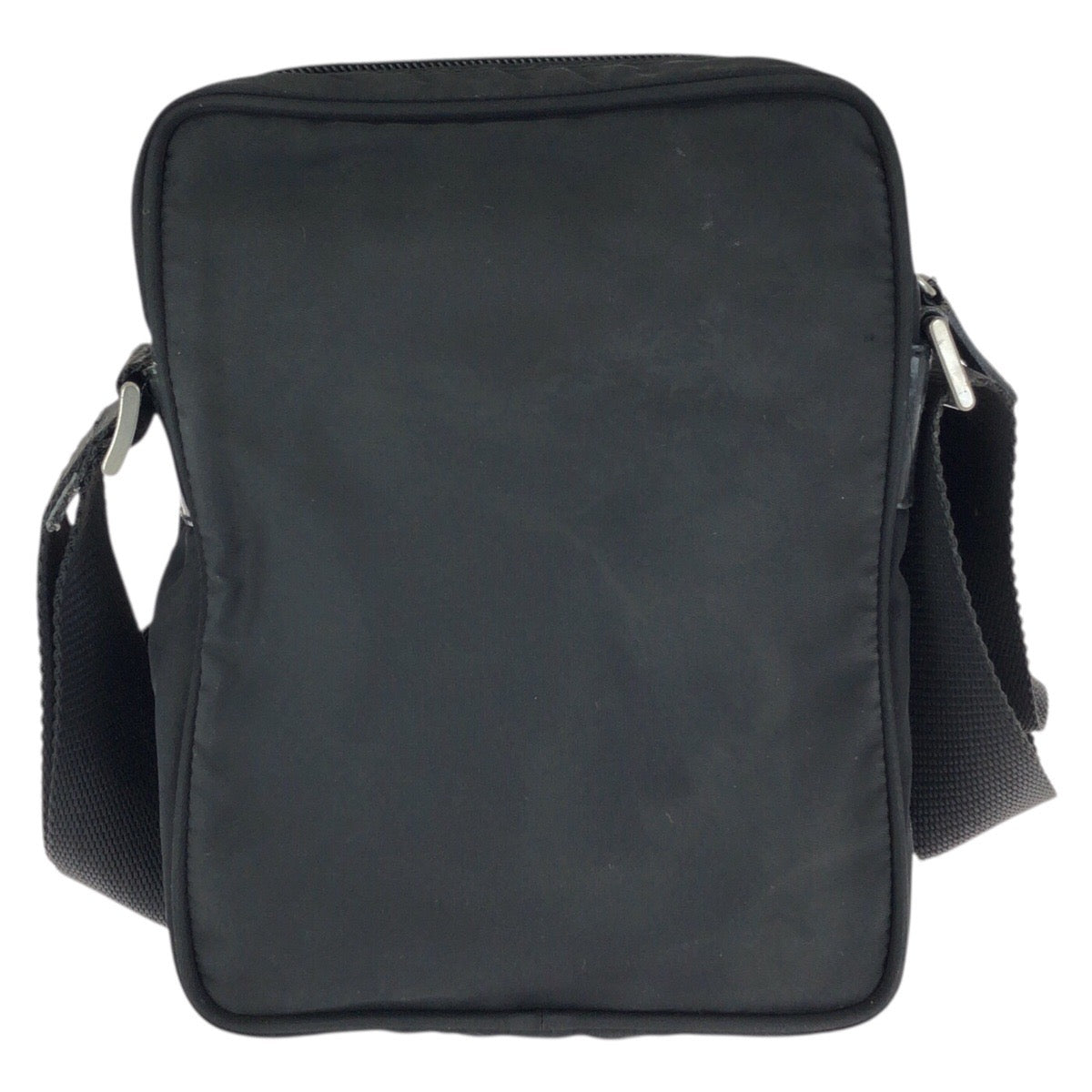 23596
PRADA プラダ テスート 三角ロゴプレート ブラック 黒 シルバー金具 ナイロン ショルダーバッグ ポシェット レディース AB28