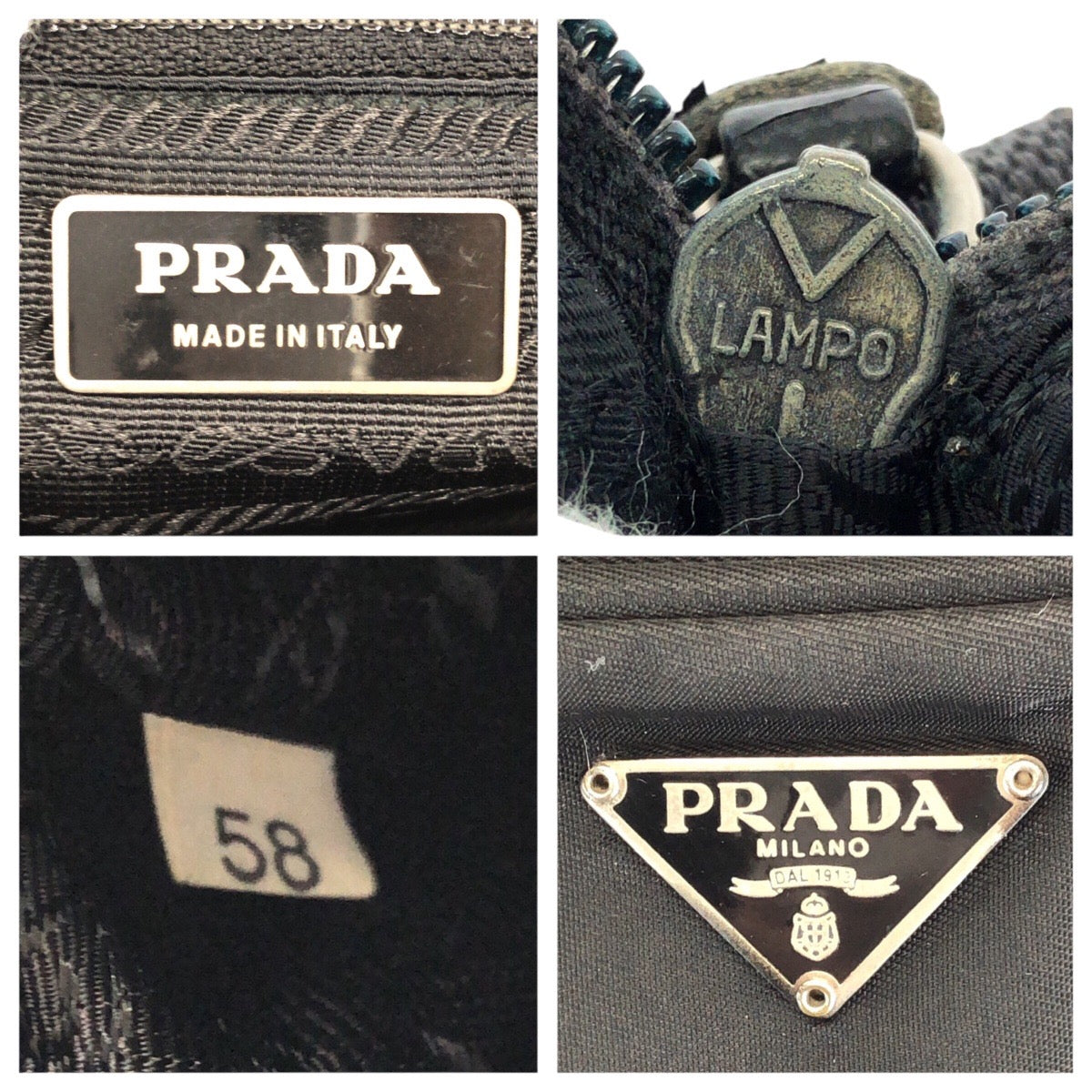 23596
PRADA プラダ テスート 三角ロゴプレート ブラック 黒 シルバー金具 ナイロン ショルダーバッグ ポシェット レディース AB28